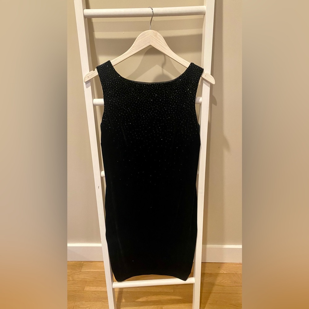 Vintage Bobbie Bee 90s Glam - Black Velvet Glitter Dress - Size 6